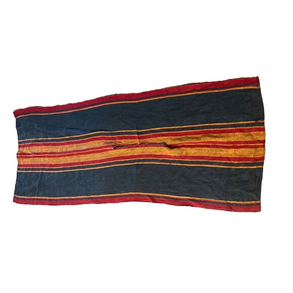 Vintage Poncho Cape Striped Finnish Textile Rug Bohemian decor - Picture 4 of 13